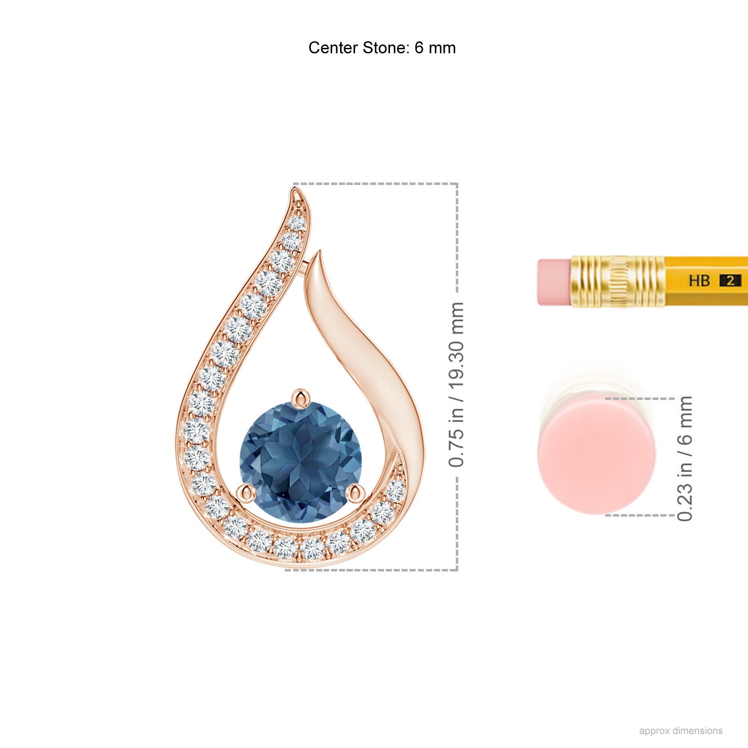 A - London Blue Topaz / 1.11 CT / 14 KT Rose Gold