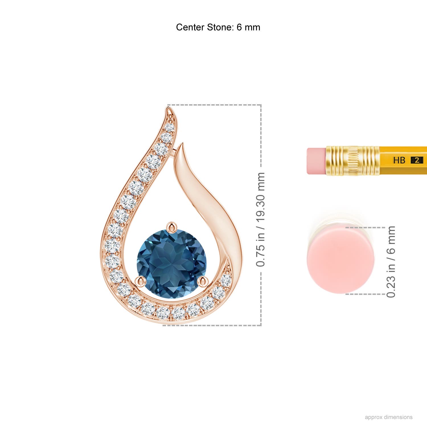 AA - London Blue Topaz / 1.11 CT / 14 KT Rose Gold