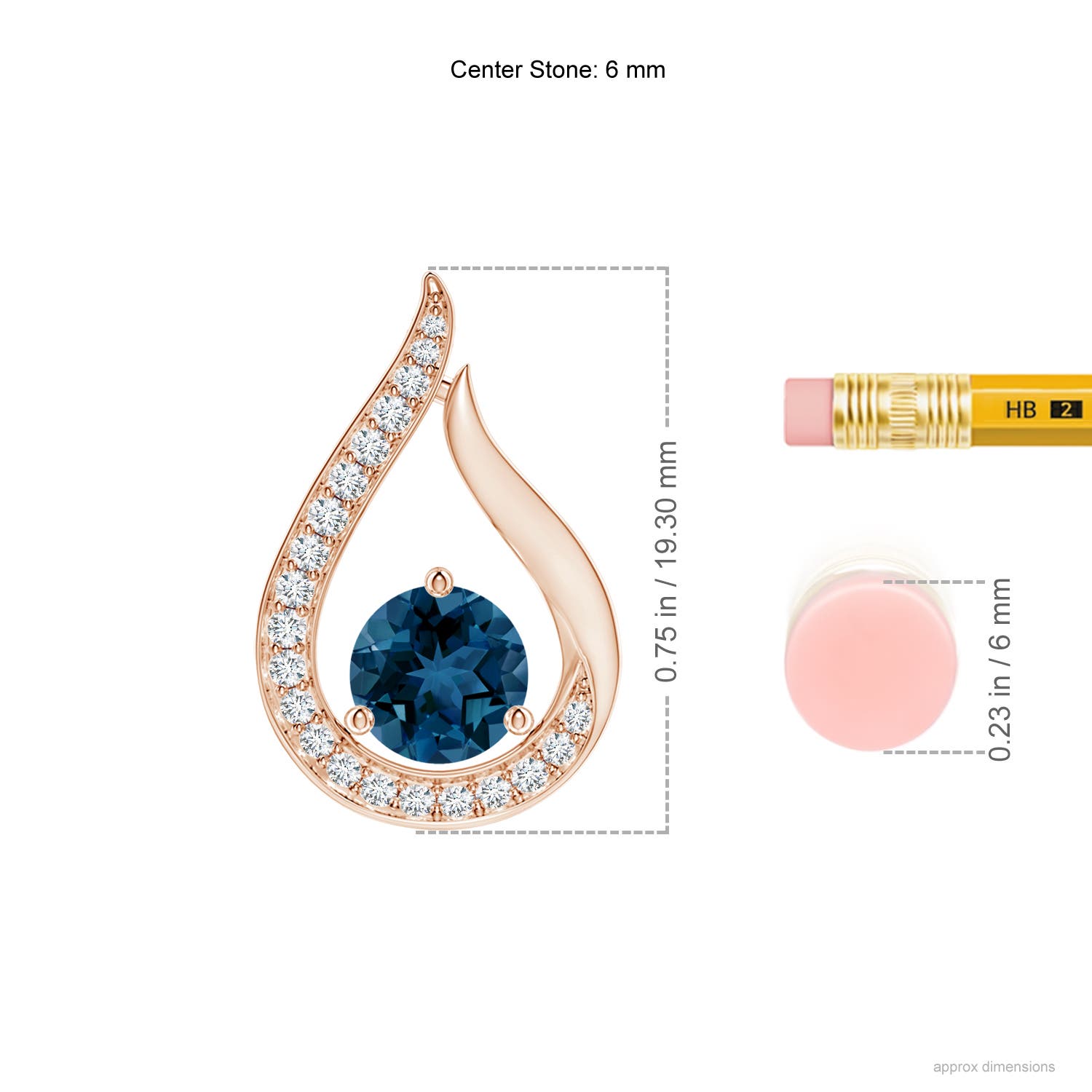 AAA - London Blue Topaz / 1.11 CT / 14 KT Rose Gold