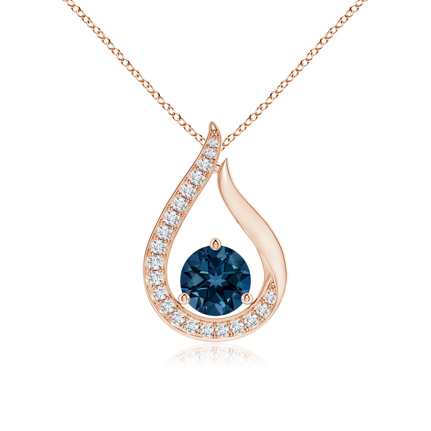 AAAA - London Blue Topaz / 1.11 CT / 14 KT Rose Gold