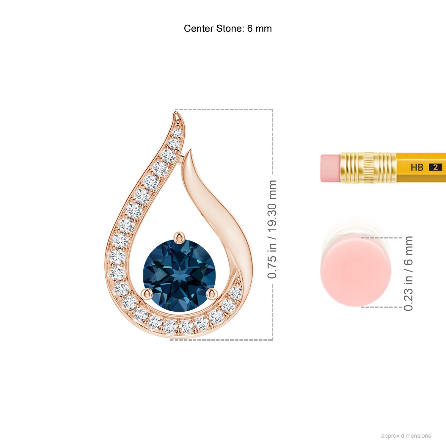 AAAA - London Blue Topaz / 1.11 CT / 14 KT Rose Gold