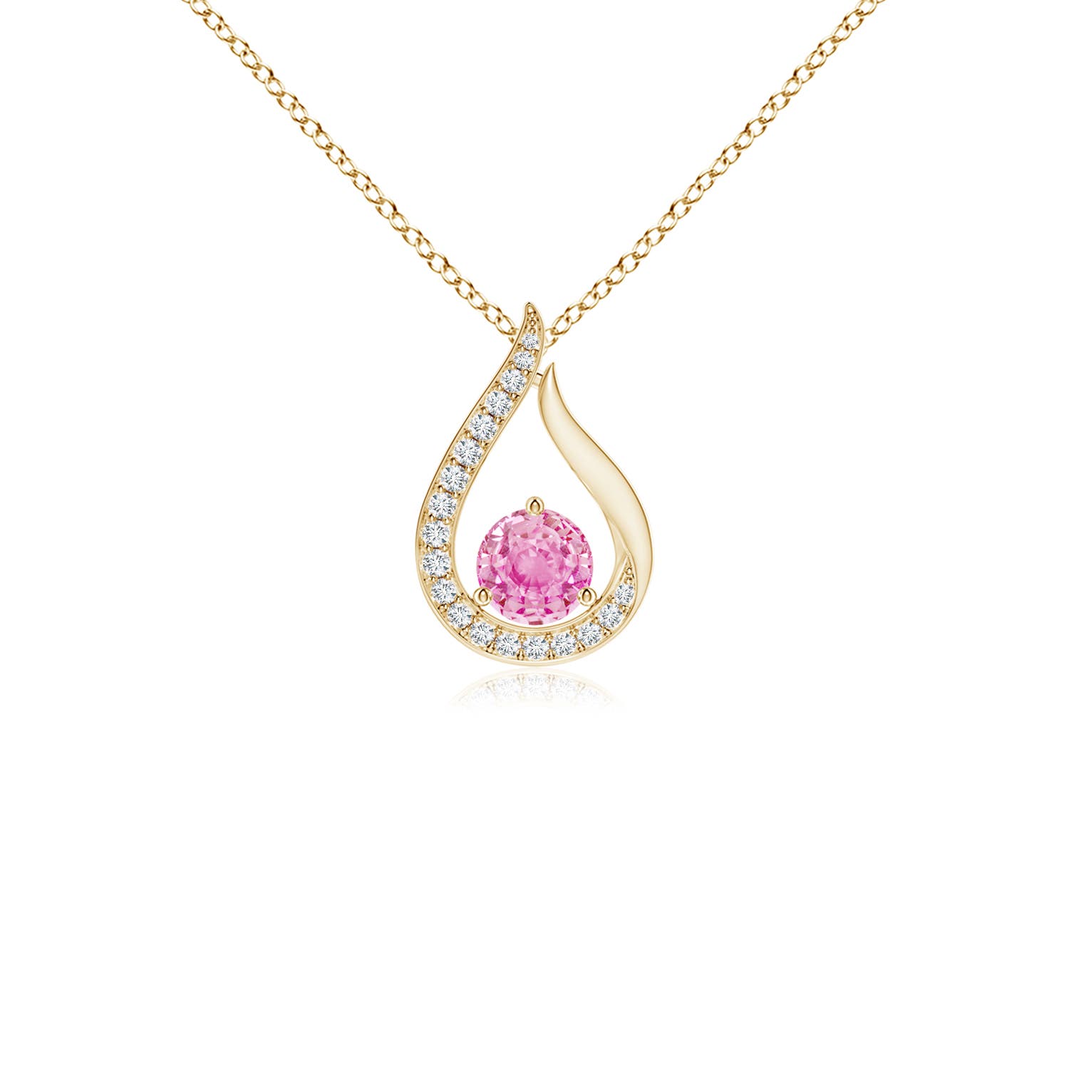 A - Pink Sapphire / 0.4 CT / 14 KT Yellow Gold