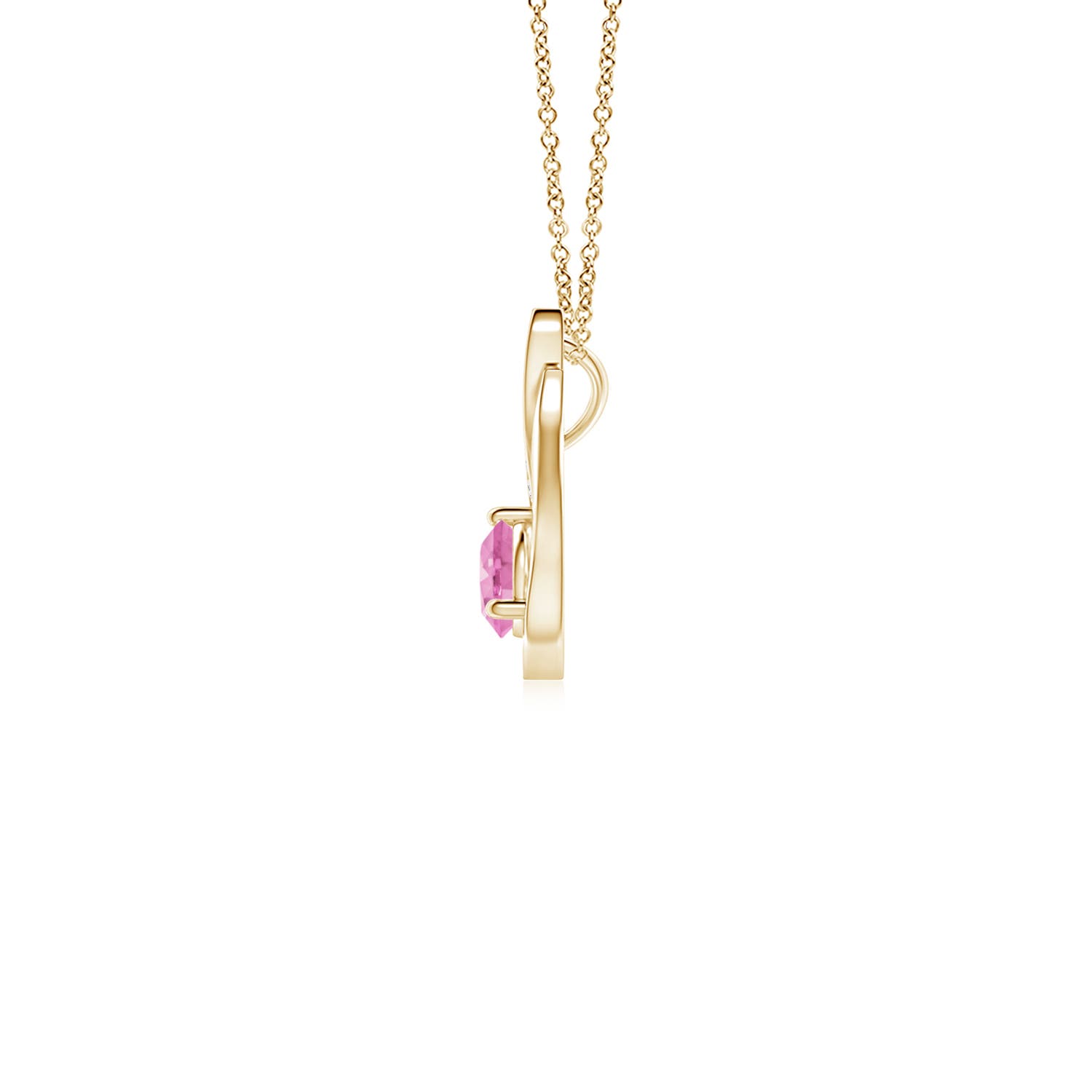 A - Pink Sapphire / 0.4 CT / 14 KT Yellow Gold