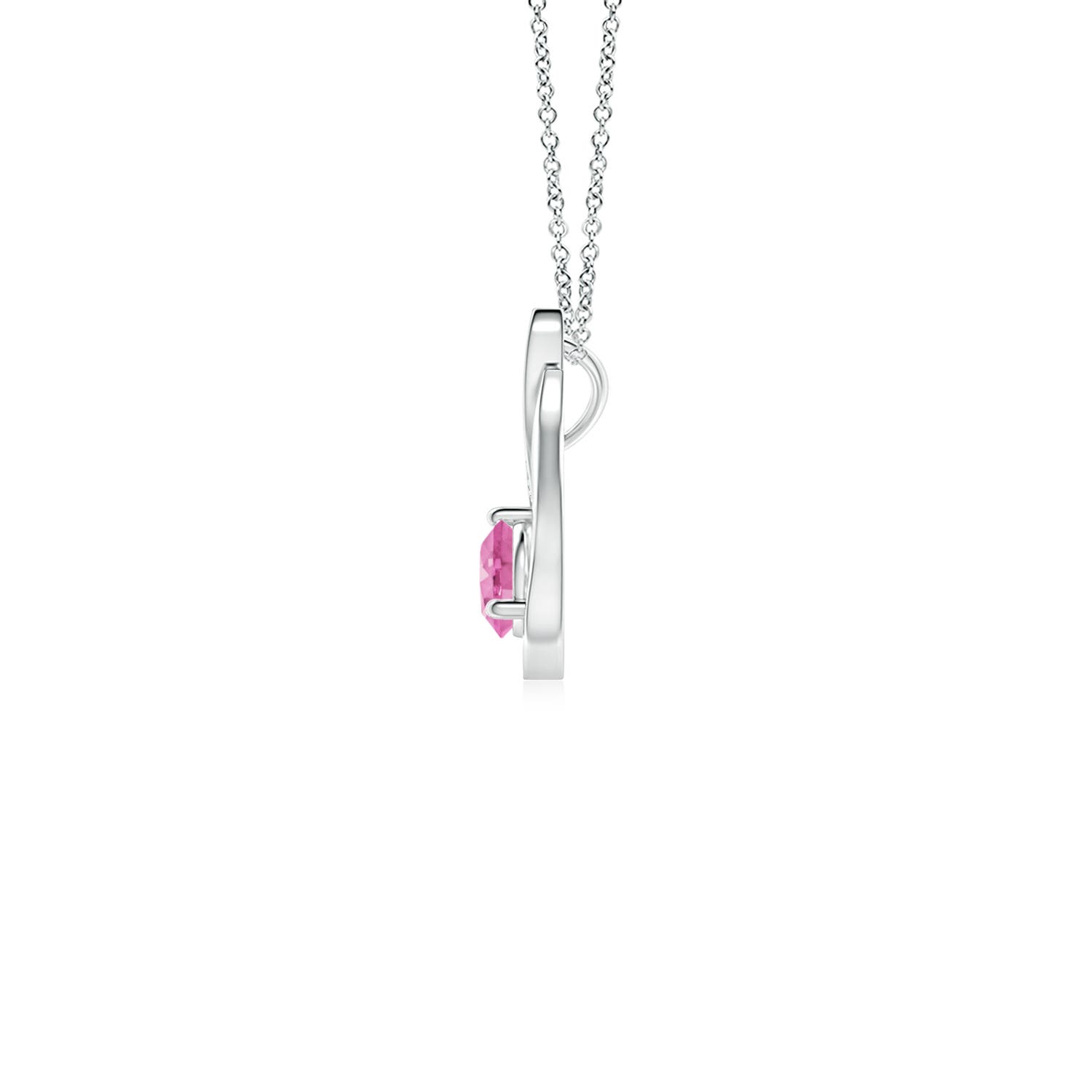 AA - Pink Sapphire / 0.4 CT / 14 KT White Gold