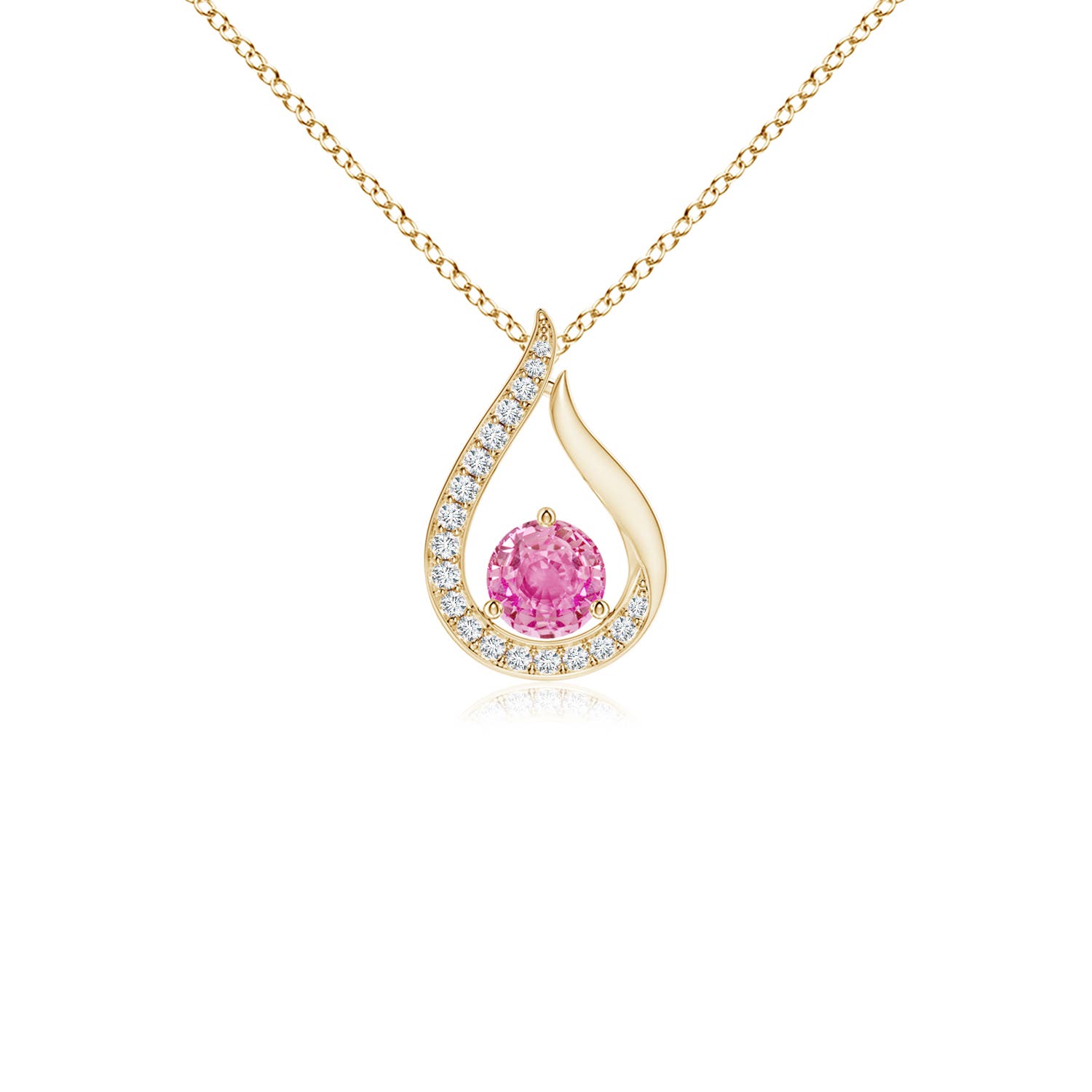 AA - Pink Sapphire / 0.4 CT / 14 KT Yellow Gold