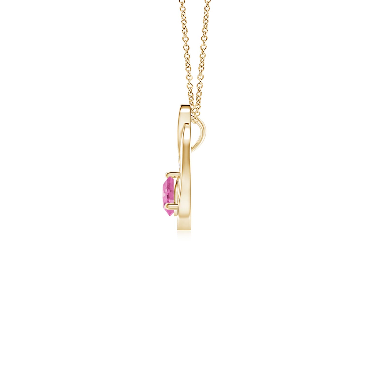 AA - Pink Sapphire / 0.4 CT / 14 KT Yellow Gold