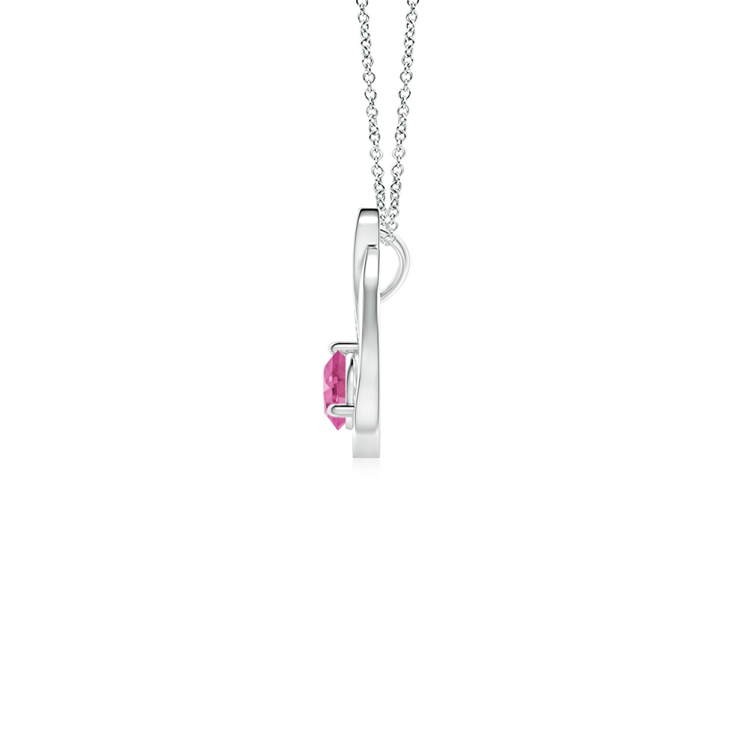 AAA - Pink Sapphire / 0.4 CT / 14 KT White Gold