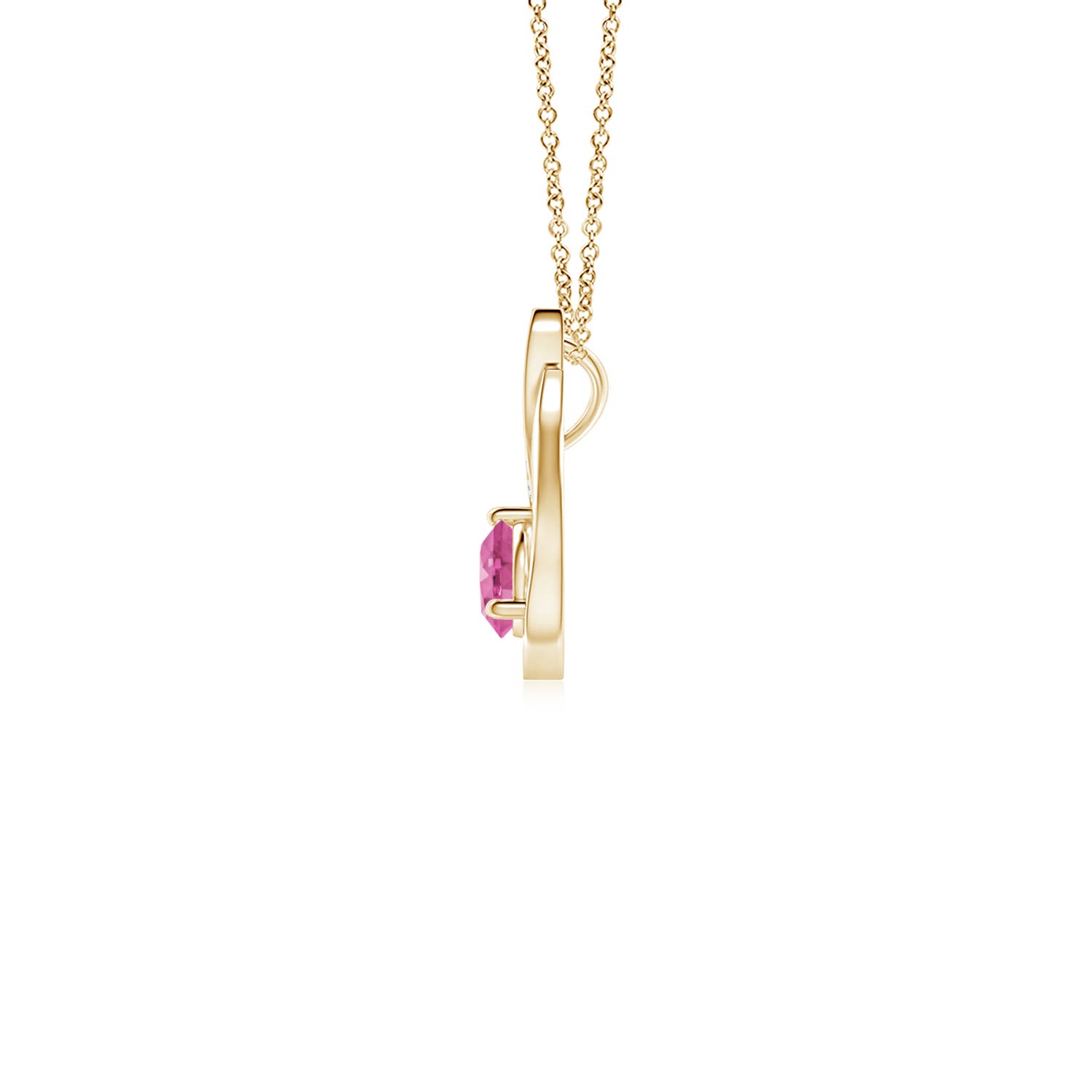 AAA - Pink Sapphire / 0.4 CT / 14 KT Yellow Gold