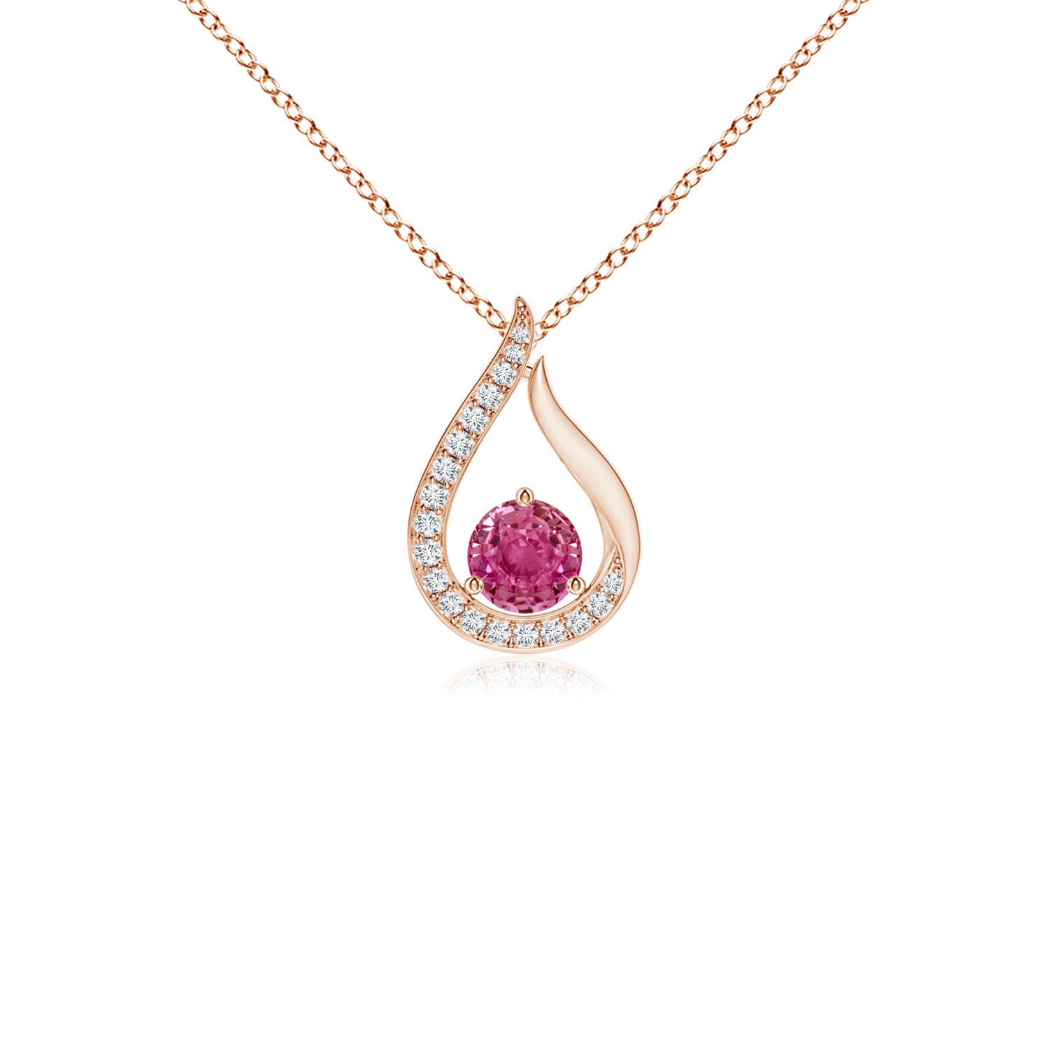 AAAA - Pink Sapphire / 0.4 CT / 14 KT Rose Gold