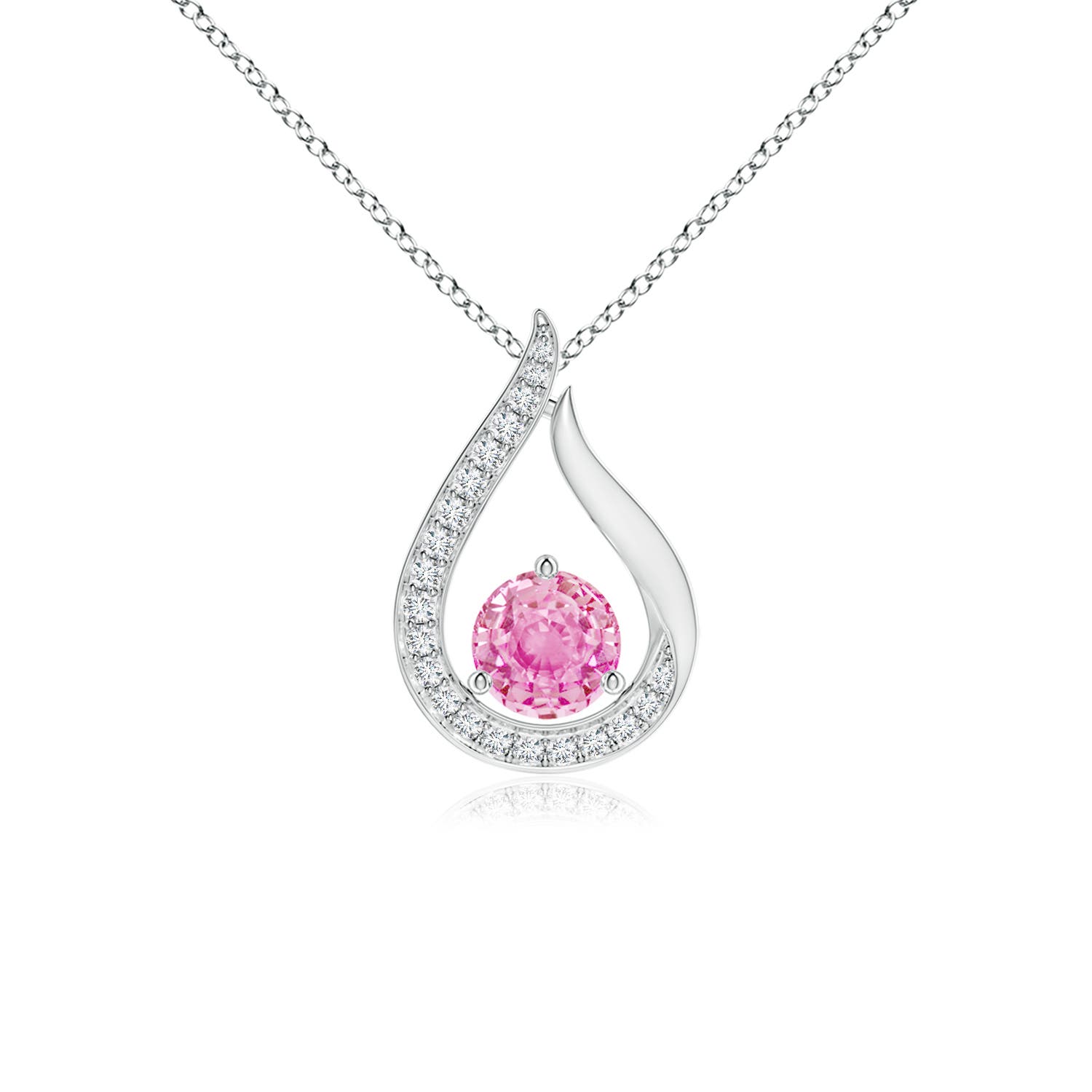 A - Pink Sapphire / 0.72 CT / 14 KT White Gold