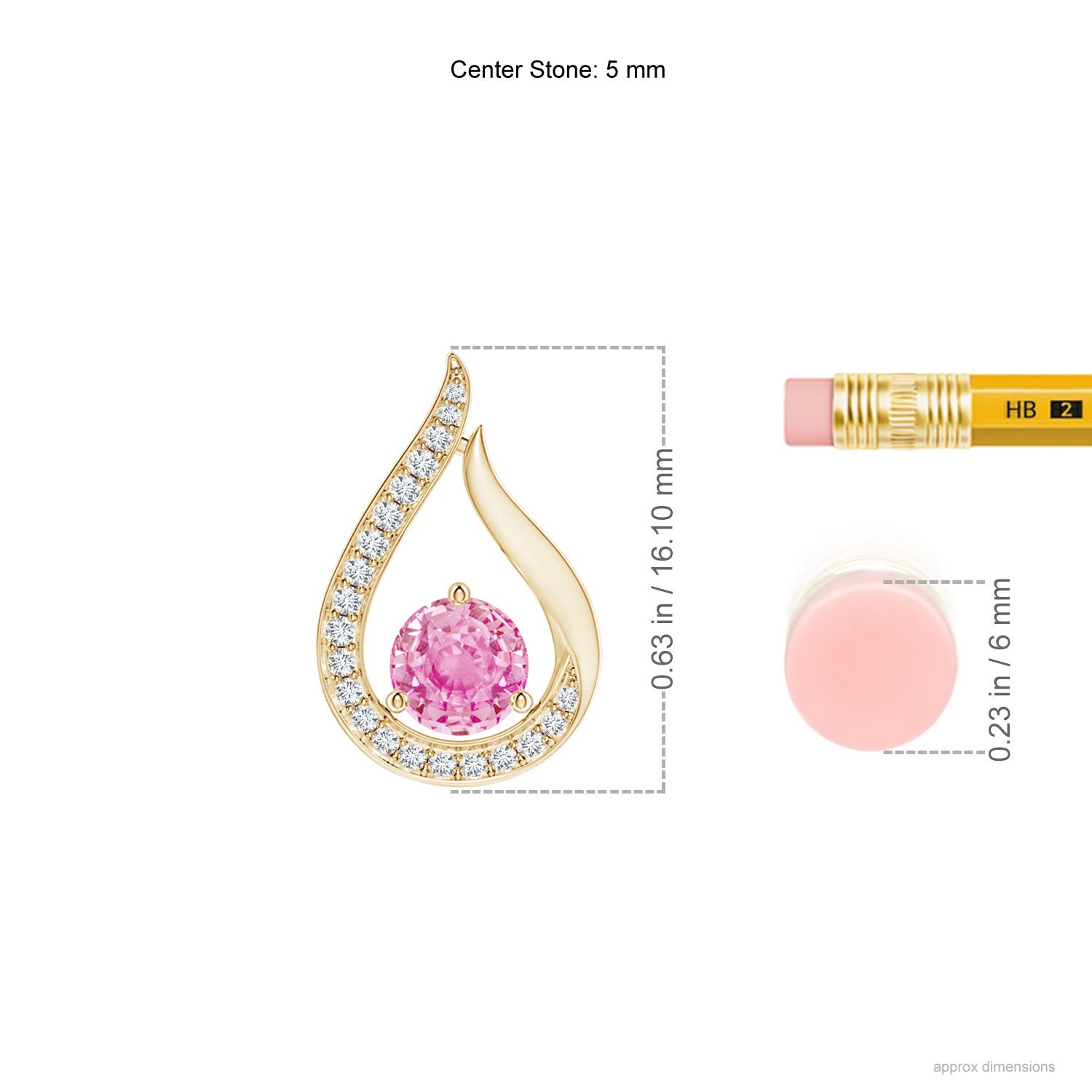 A - Pink Sapphire / 0.72 CT / 14 KT Yellow Gold