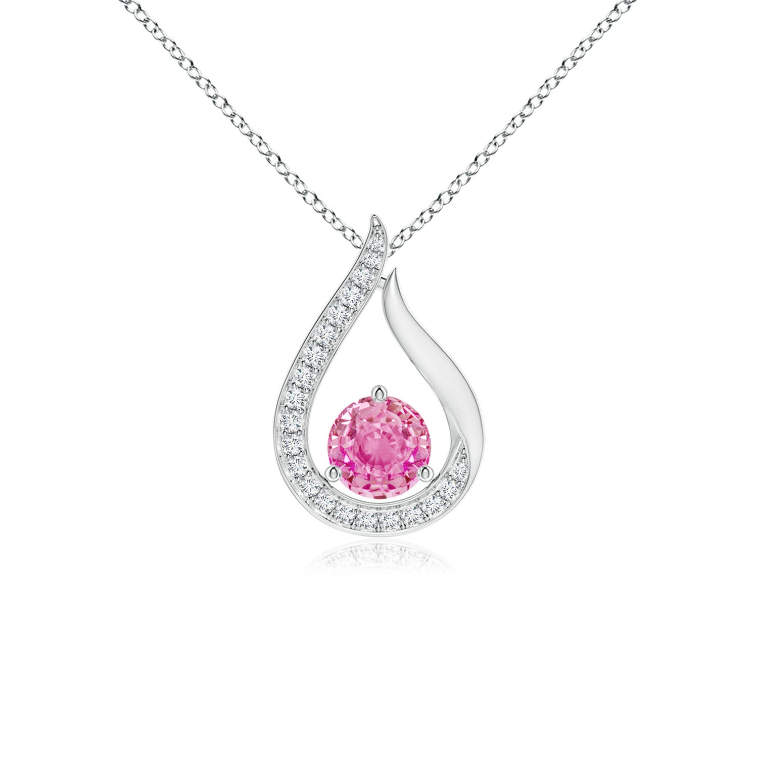 AA - Pink Sapphire / 0.72 CT / 14 KT White Gold