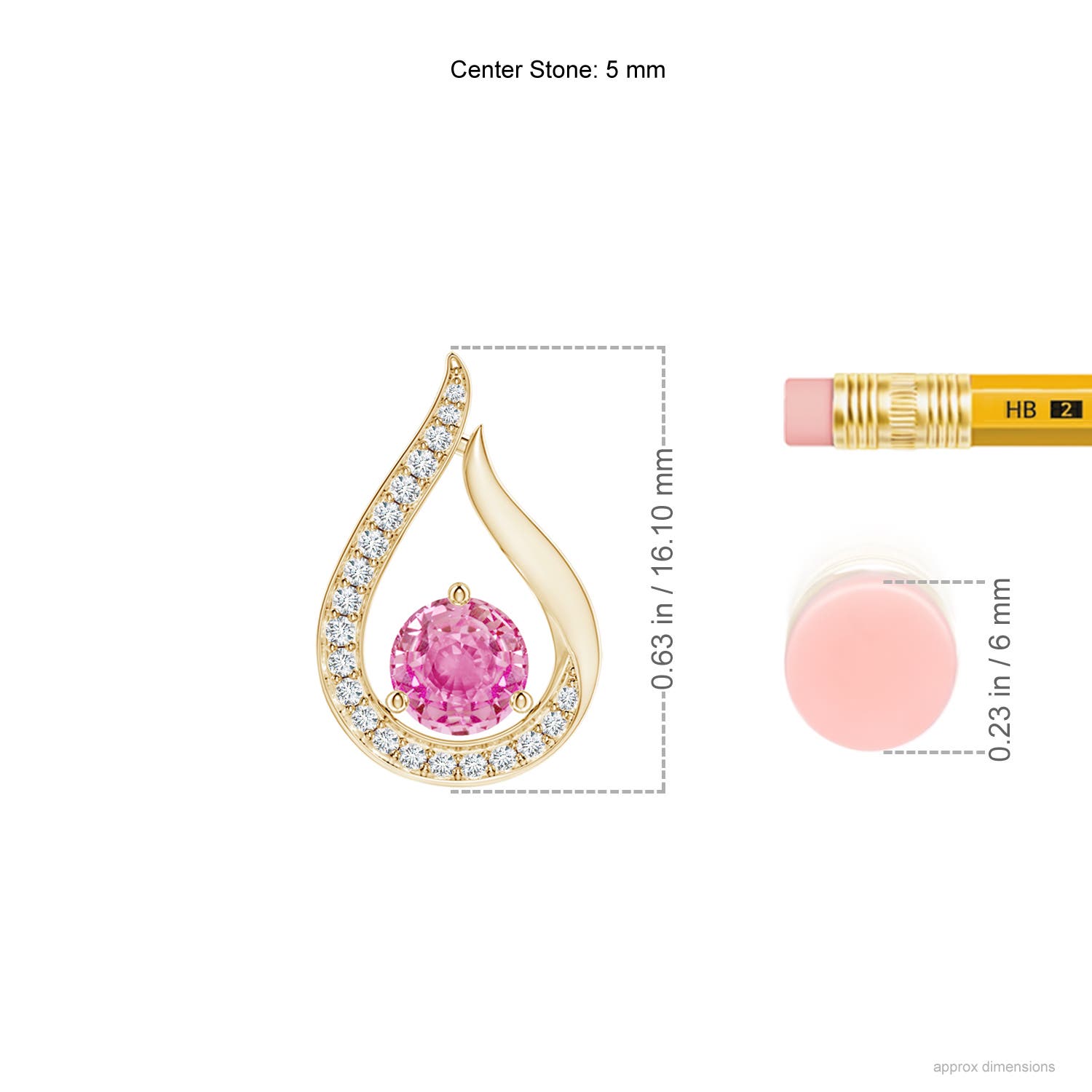 AA - Pink Sapphire / 0.72 CT / 14 KT Yellow Gold