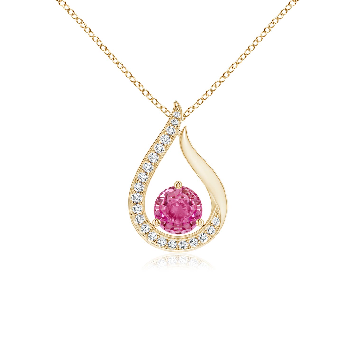 AAA - Pink Sapphire / 0.72 CT / 14 KT Yellow Gold