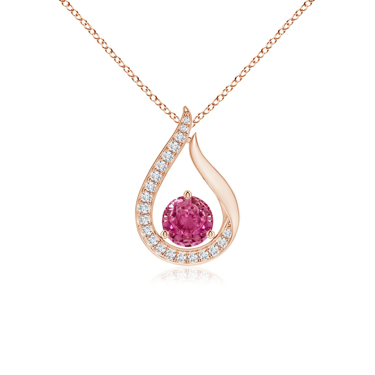 AAAA - Pink Sapphire / 0.72 CT / 14 KT Rose Gold