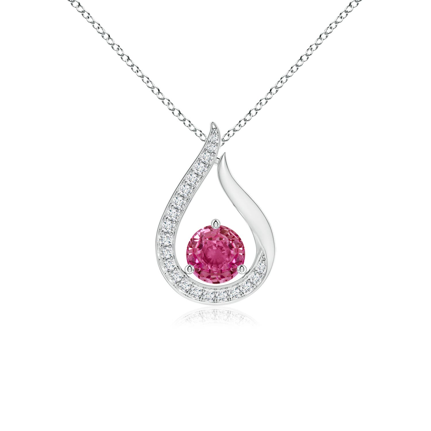 AAAA - Pink Sapphire / 0.72 CT / 14 KT White Gold