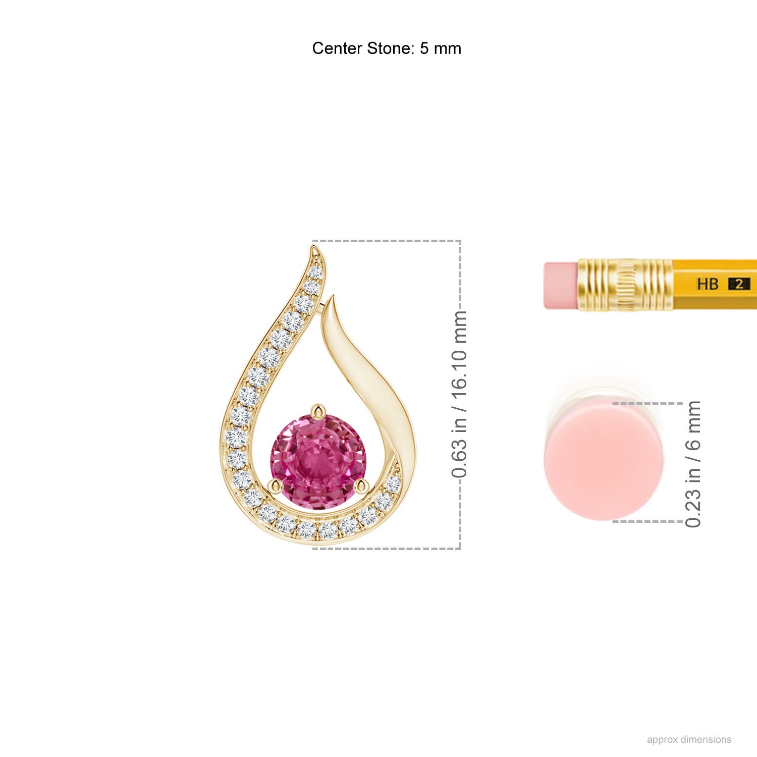 AAAA - Pink Sapphire / 0.72 CT / 14 KT Yellow Gold