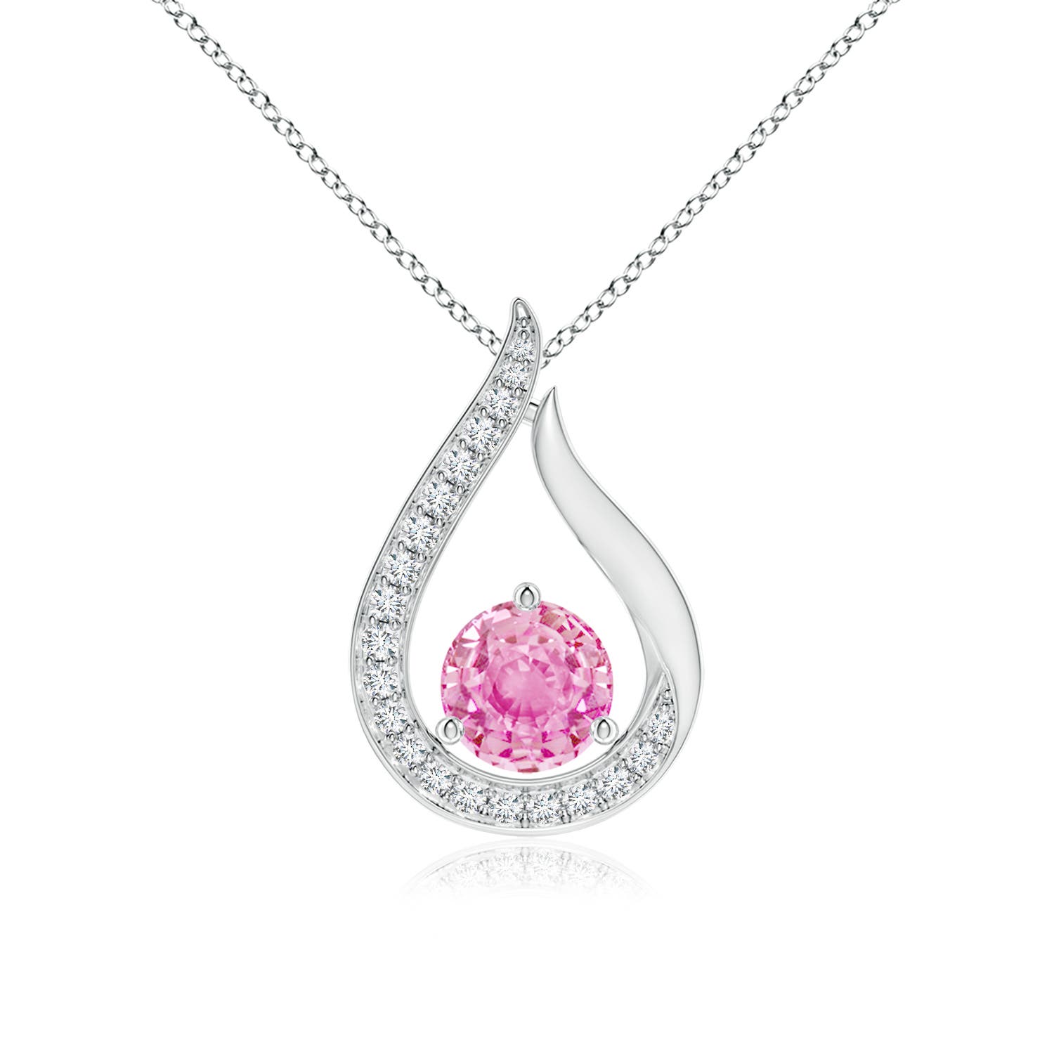 A - Pink Sapphire / 1.16 CT / 14 KT White Gold