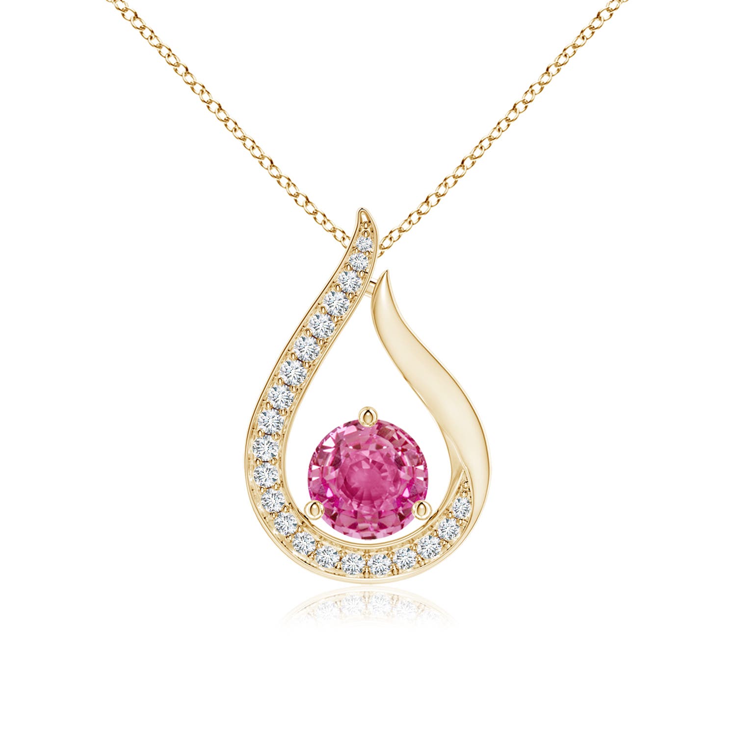 AAA - Pink Sapphire / 1.16 CT / 14 KT Yellow Gold