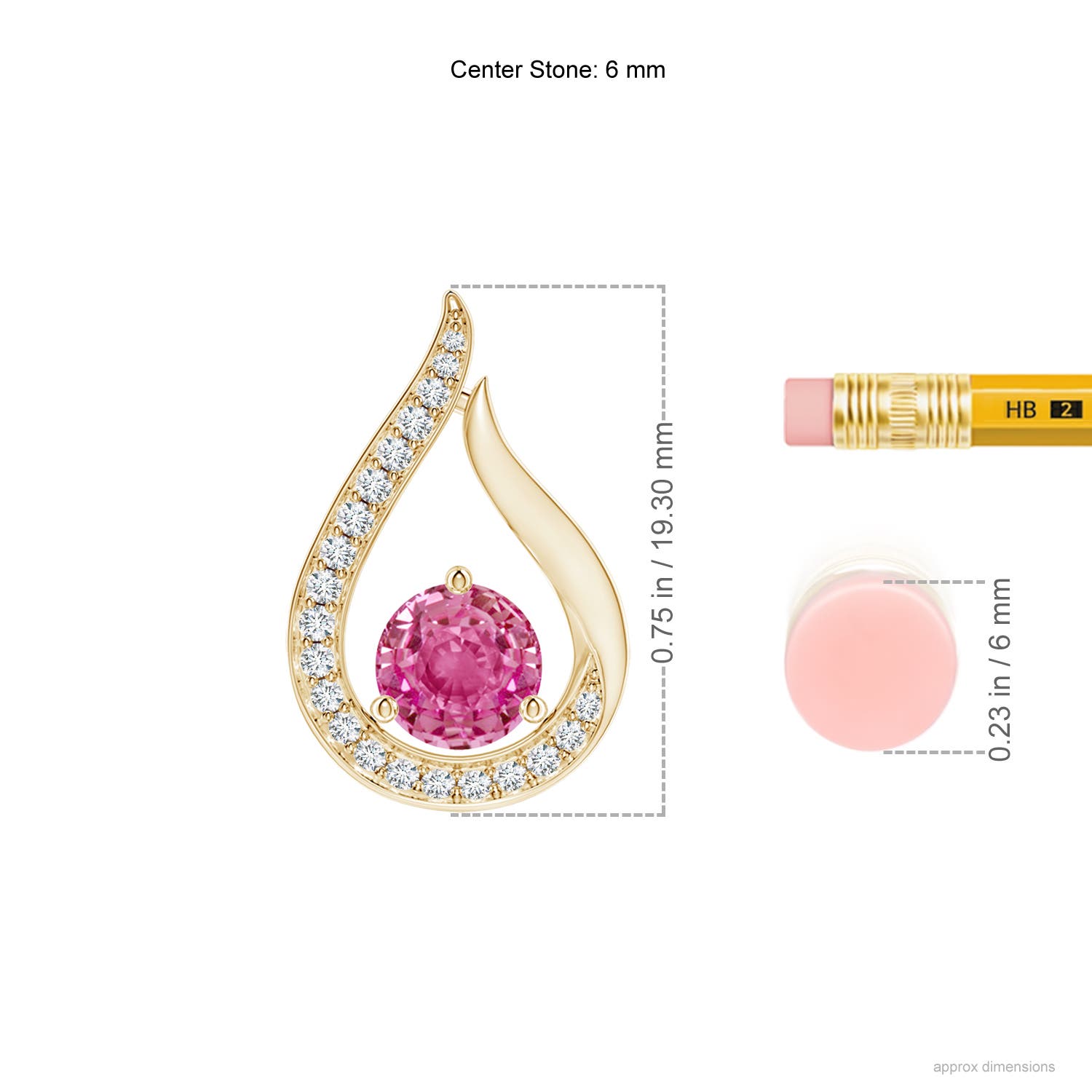 AAA - Pink Sapphire / 1.16 CT / 14 KT Yellow Gold