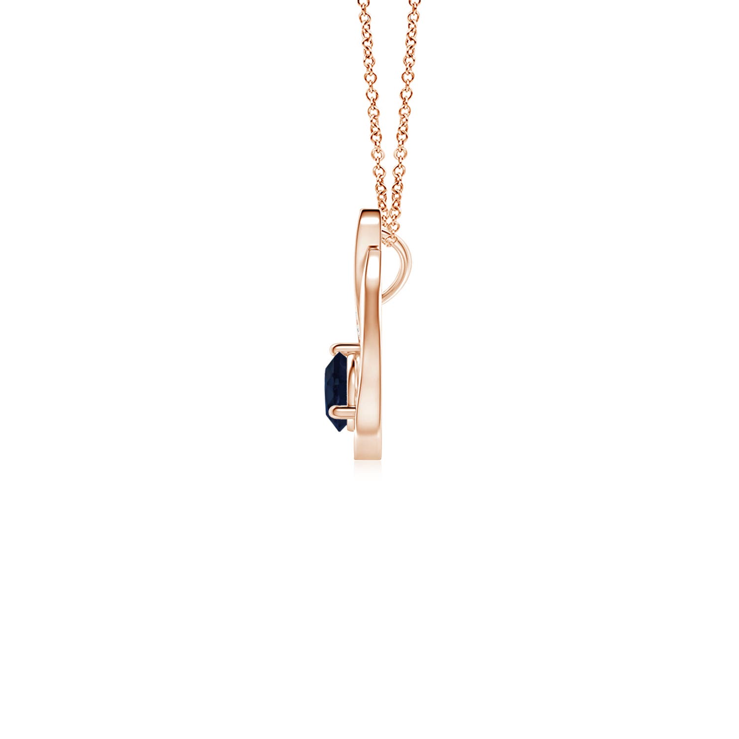 A - Blue Sapphire / 0.41 CT / 14 KT Rose Gold