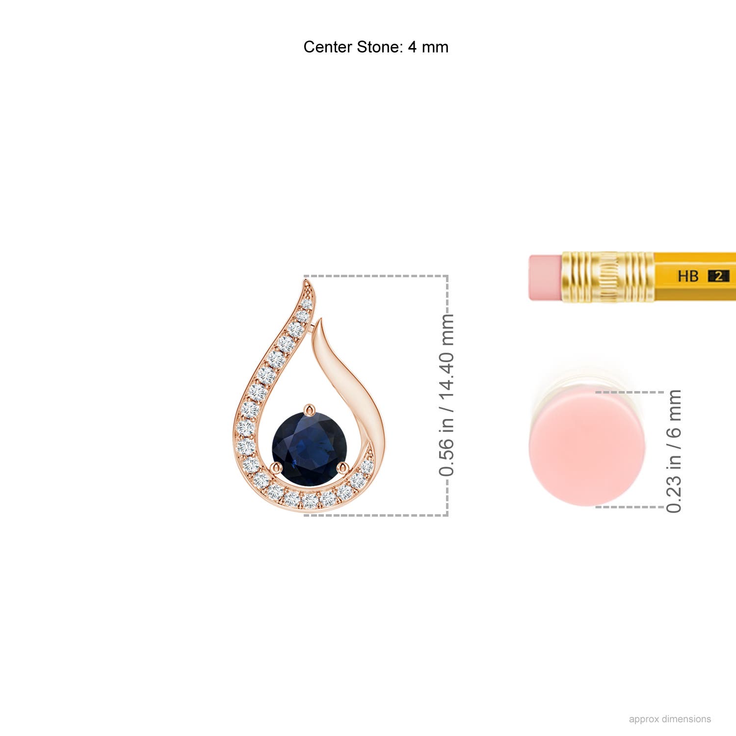 A - Blue Sapphire / 0.41 CT / 14 KT Rose Gold