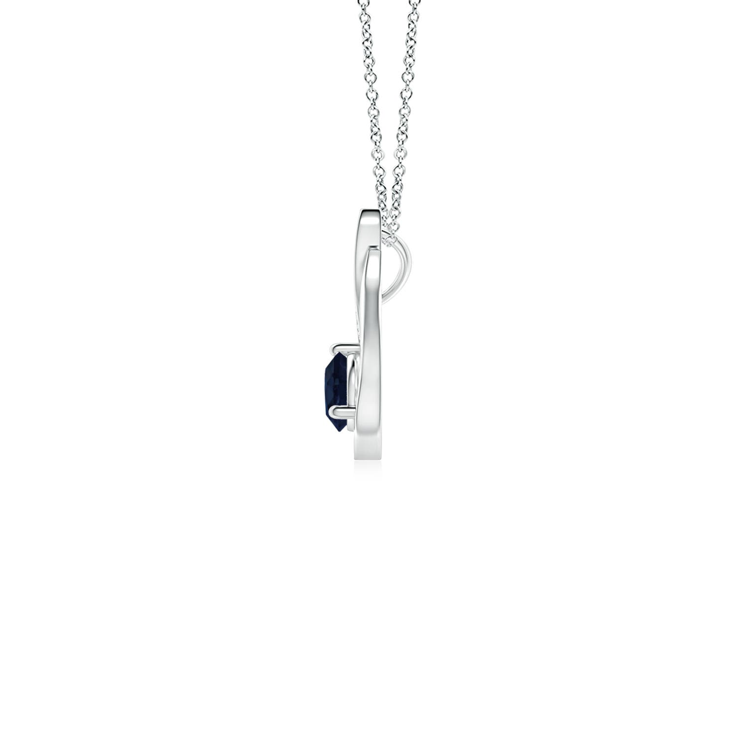 A - Blue Sapphire / 0.41 CT / 14 KT White Gold