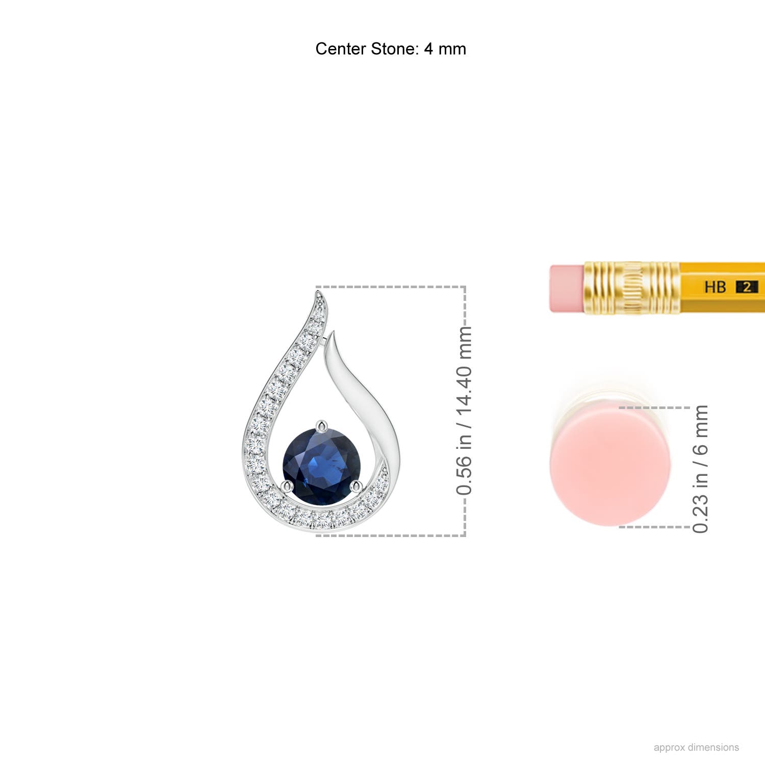 AA - Blue Sapphire / 0.41 CT / 14 KT White Gold