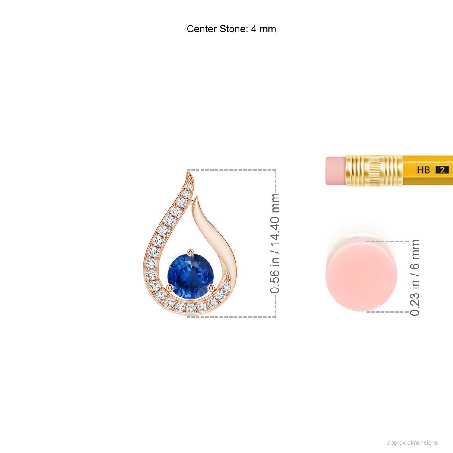 AAA - Blue Sapphire / 0.41 CT / 14 KT Rose Gold