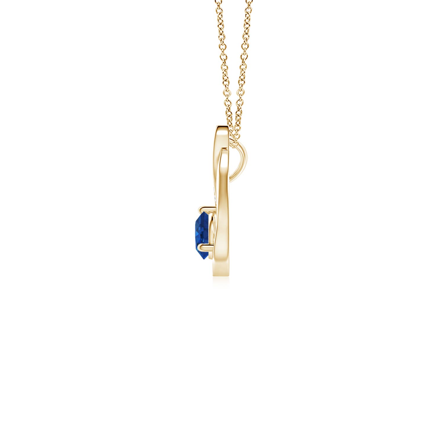 AAA - Blue Sapphire / 0.41 CT / 14 KT Yellow Gold