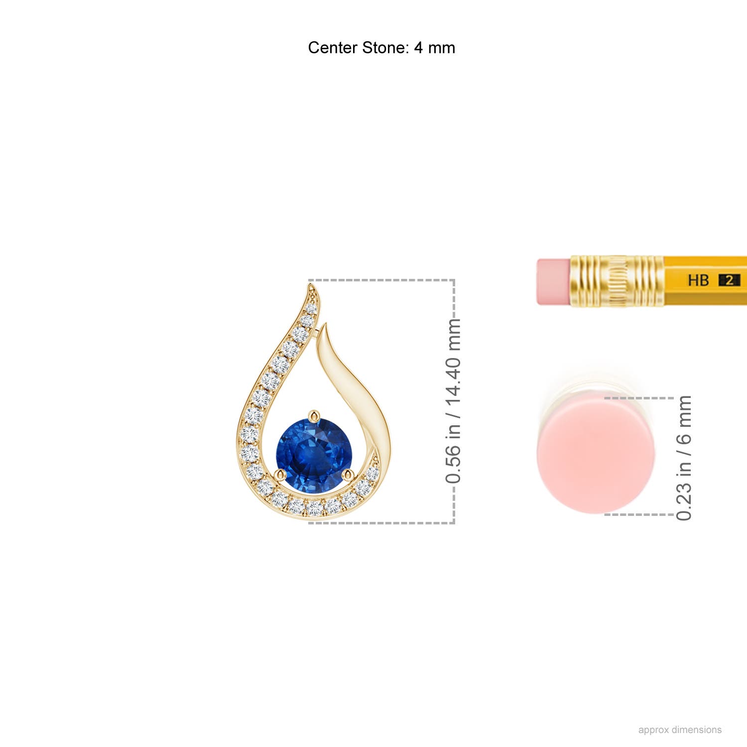 AAA - Blue Sapphire / 0.41 CT / 14 KT Yellow Gold