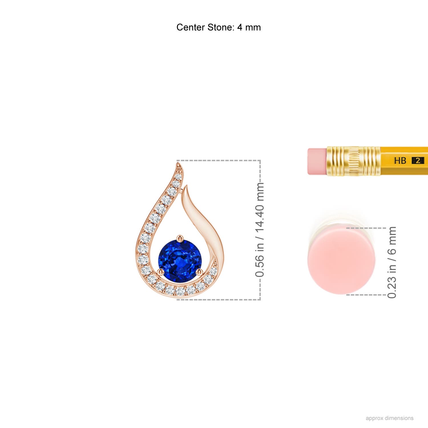 AAAA - Blue Sapphire / 0.41 CT / 14 KT Rose Gold