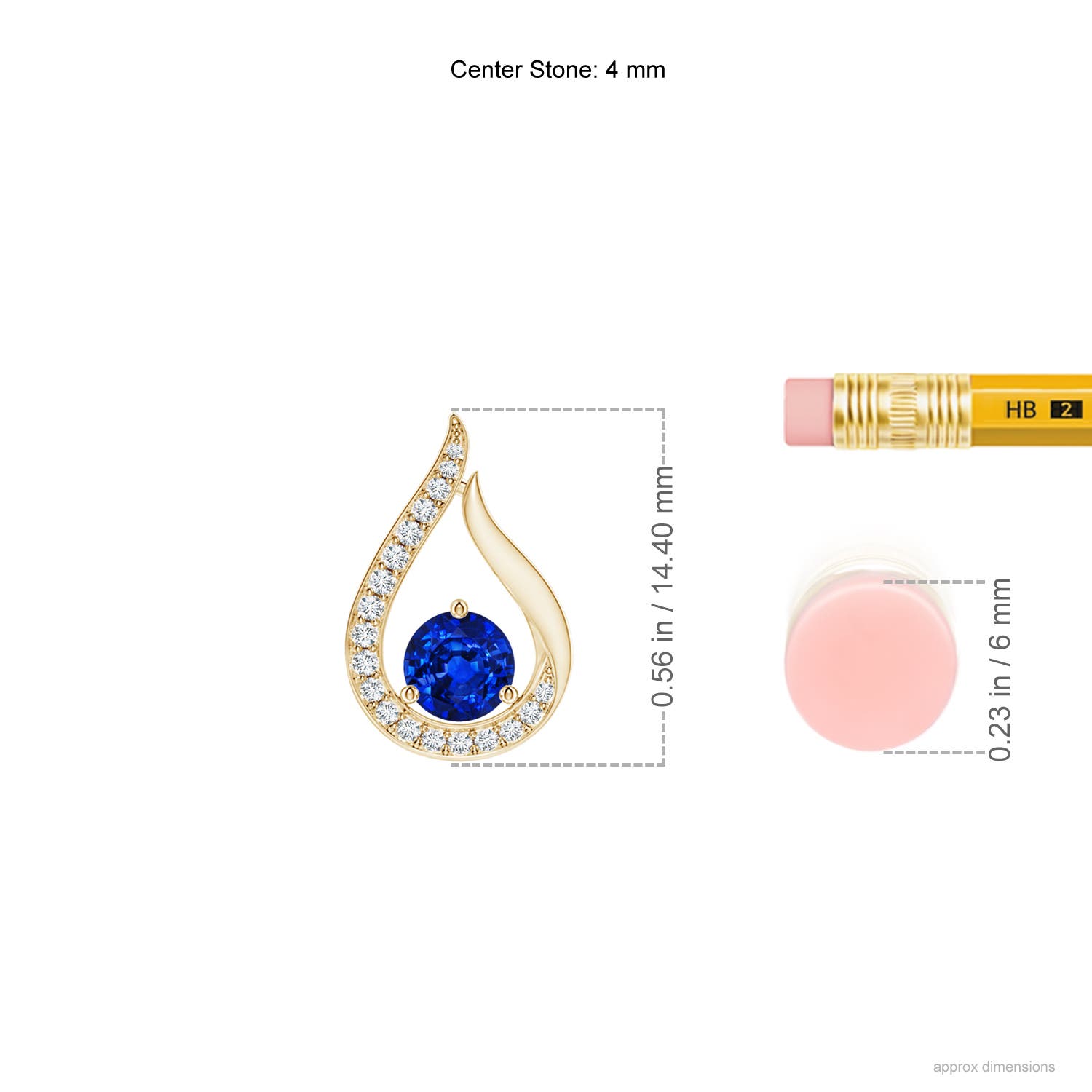 AAAA - Blue Sapphire / 0.41 CT / 14 KT Yellow Gold