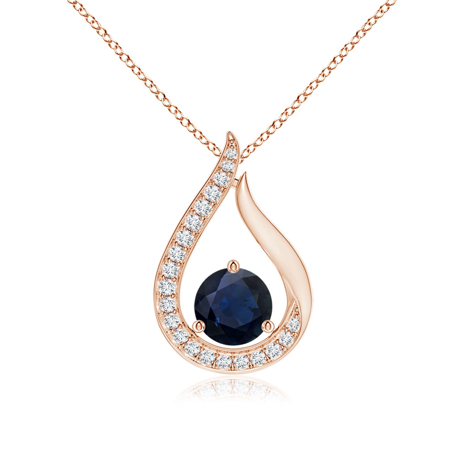 A - Blue Sapphire / 0.72 CT / 14 KT Rose Gold