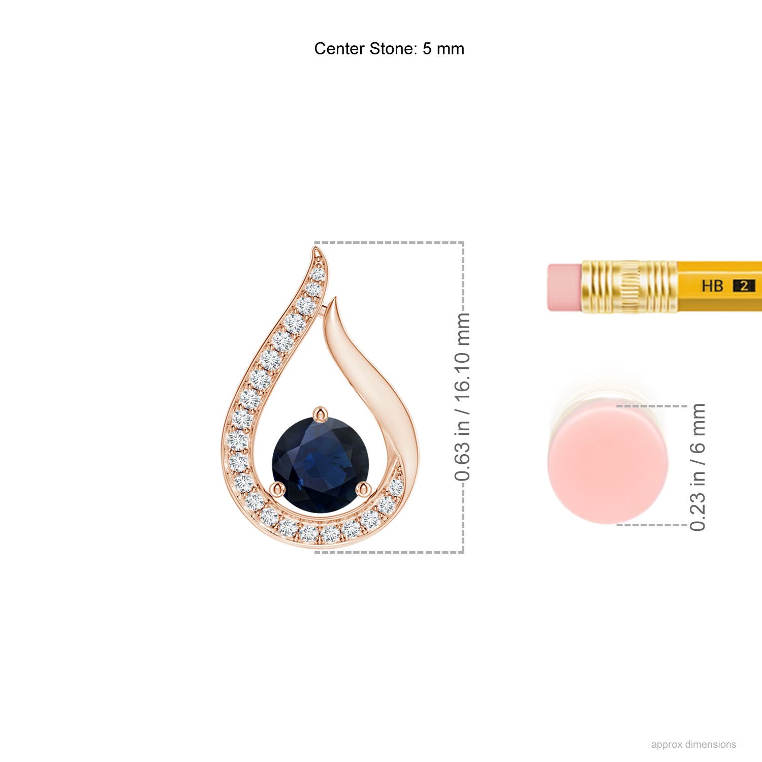 A - Blue Sapphire / 0.72 CT / 14 KT Rose Gold