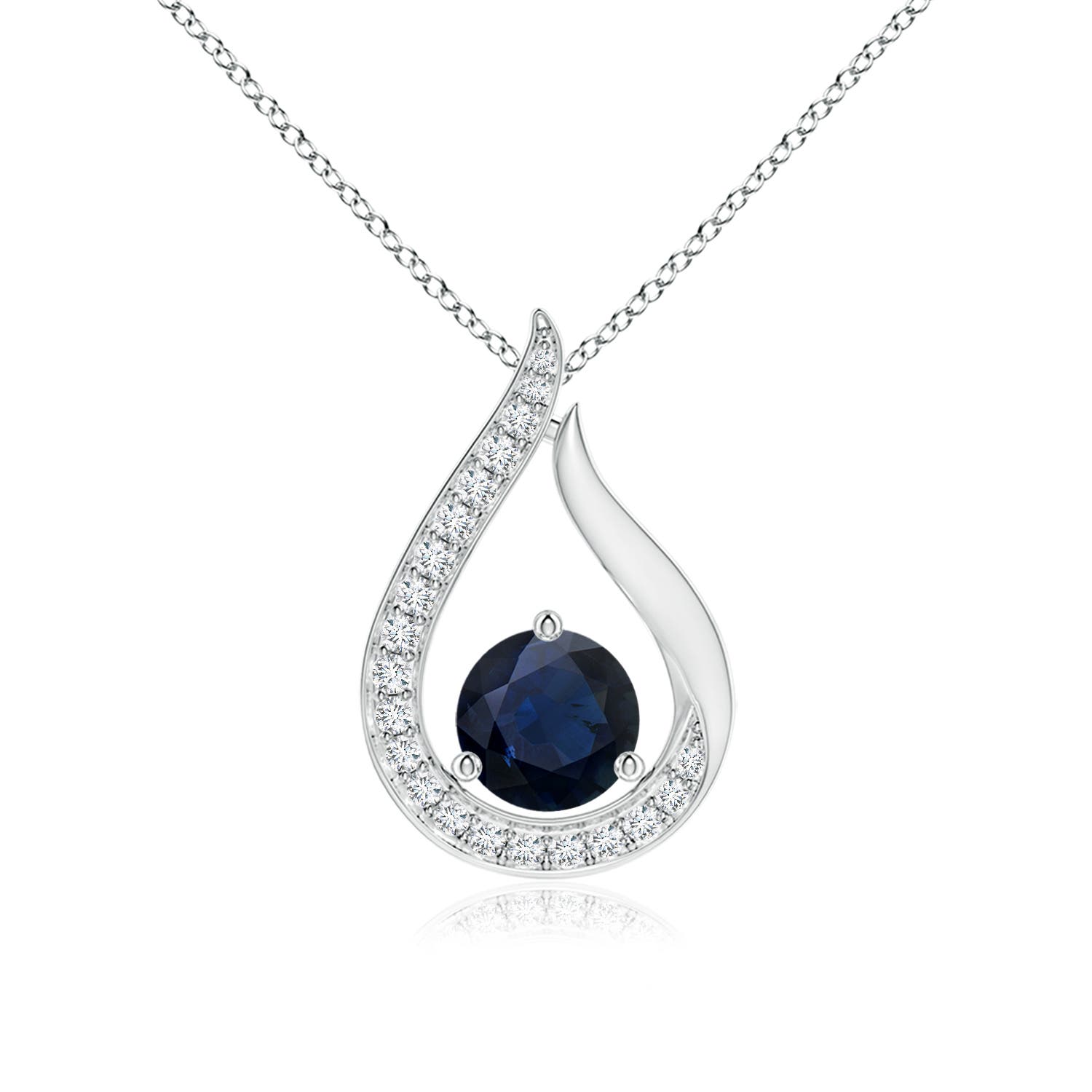 A - Blue Sapphire / 0.72 CT / 14 KT White Gold