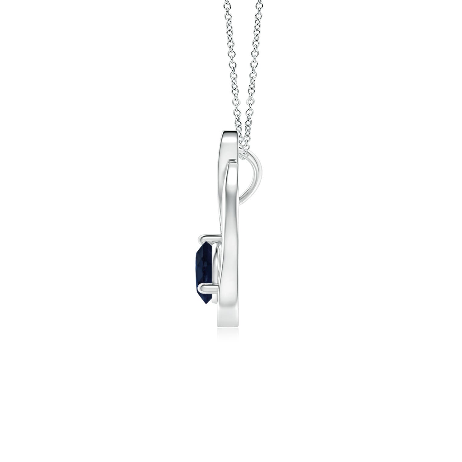 A - Blue Sapphire / 0.72 CT / 14 KT White Gold