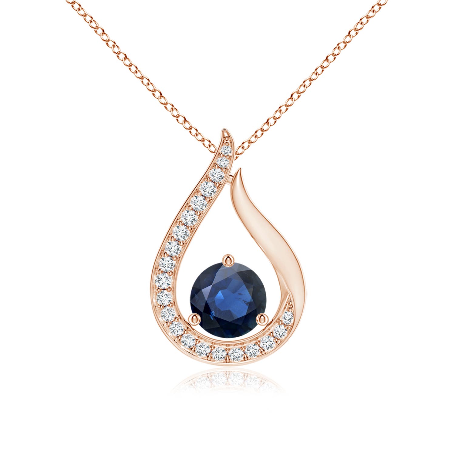 AA - Blue Sapphire / 0.72 CT / 14 KT Rose Gold