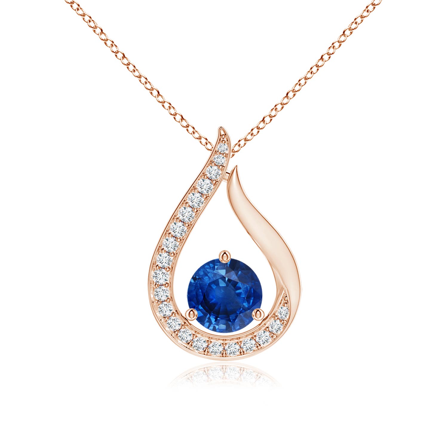 AAA - Blue Sapphire / 0.72 CT / 14 KT Rose Gold