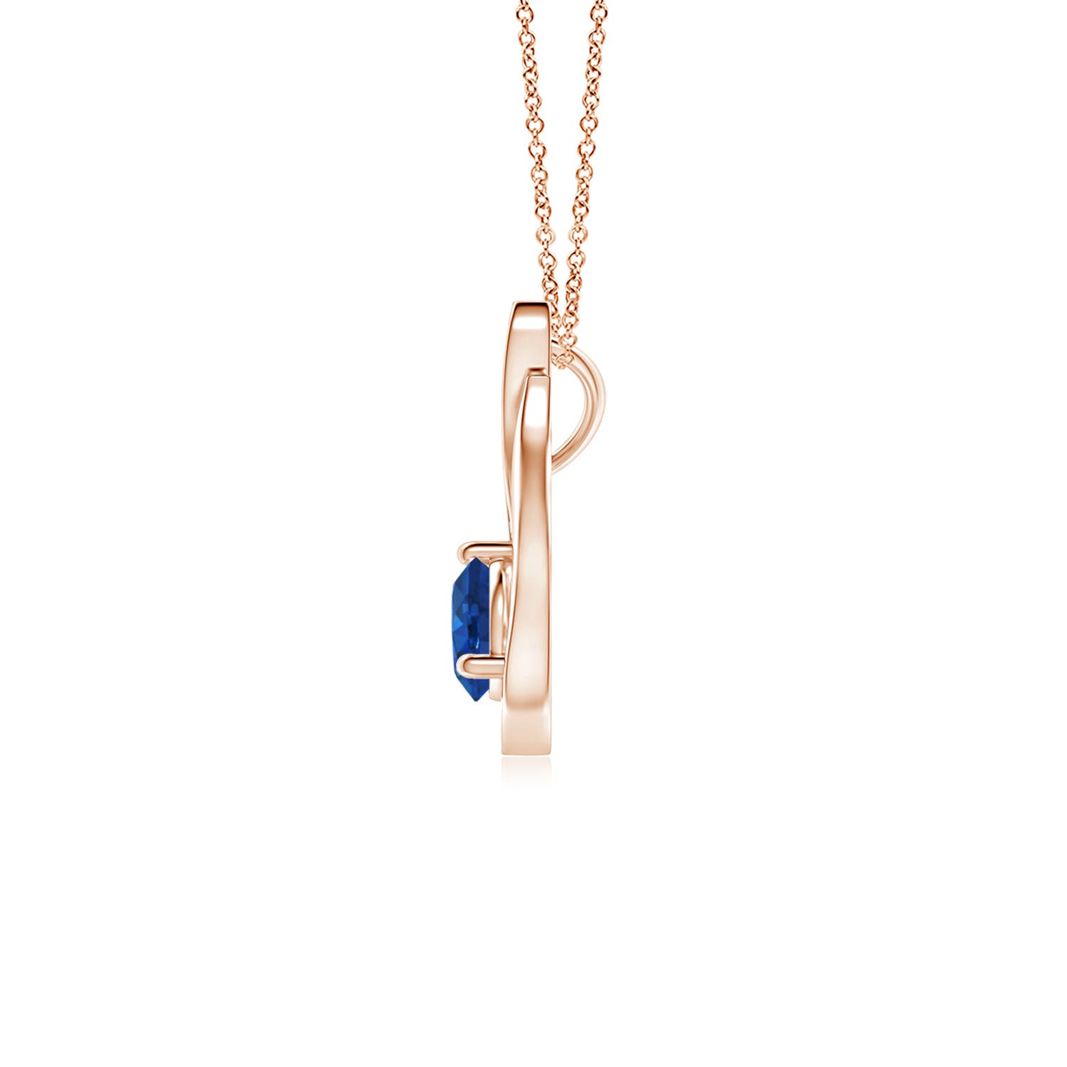 AAA - Blue Sapphire / 0.72 CT / 14 KT Rose Gold