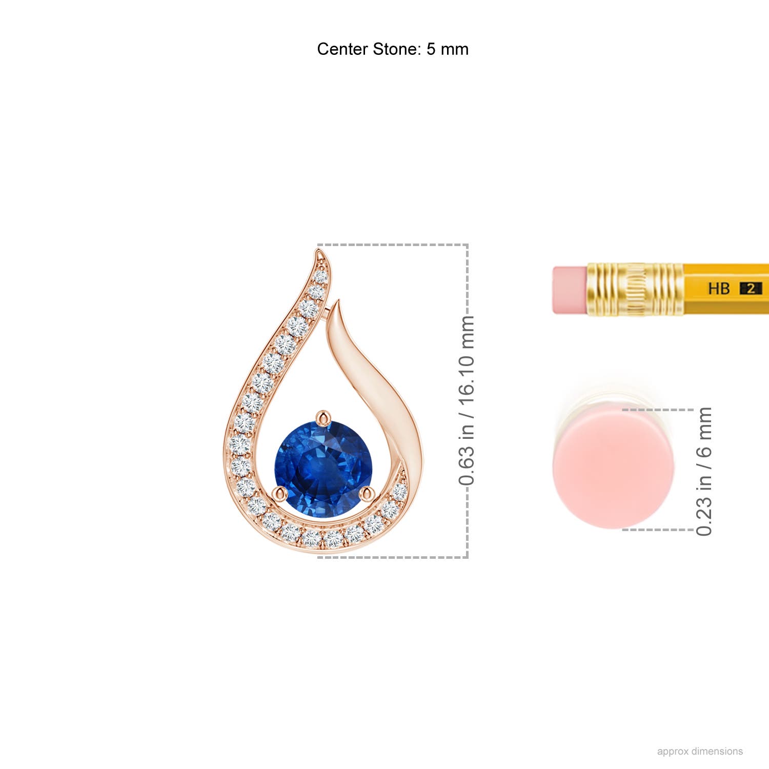 AAA - Blue Sapphire / 0.72 CT / 14 KT Rose Gold