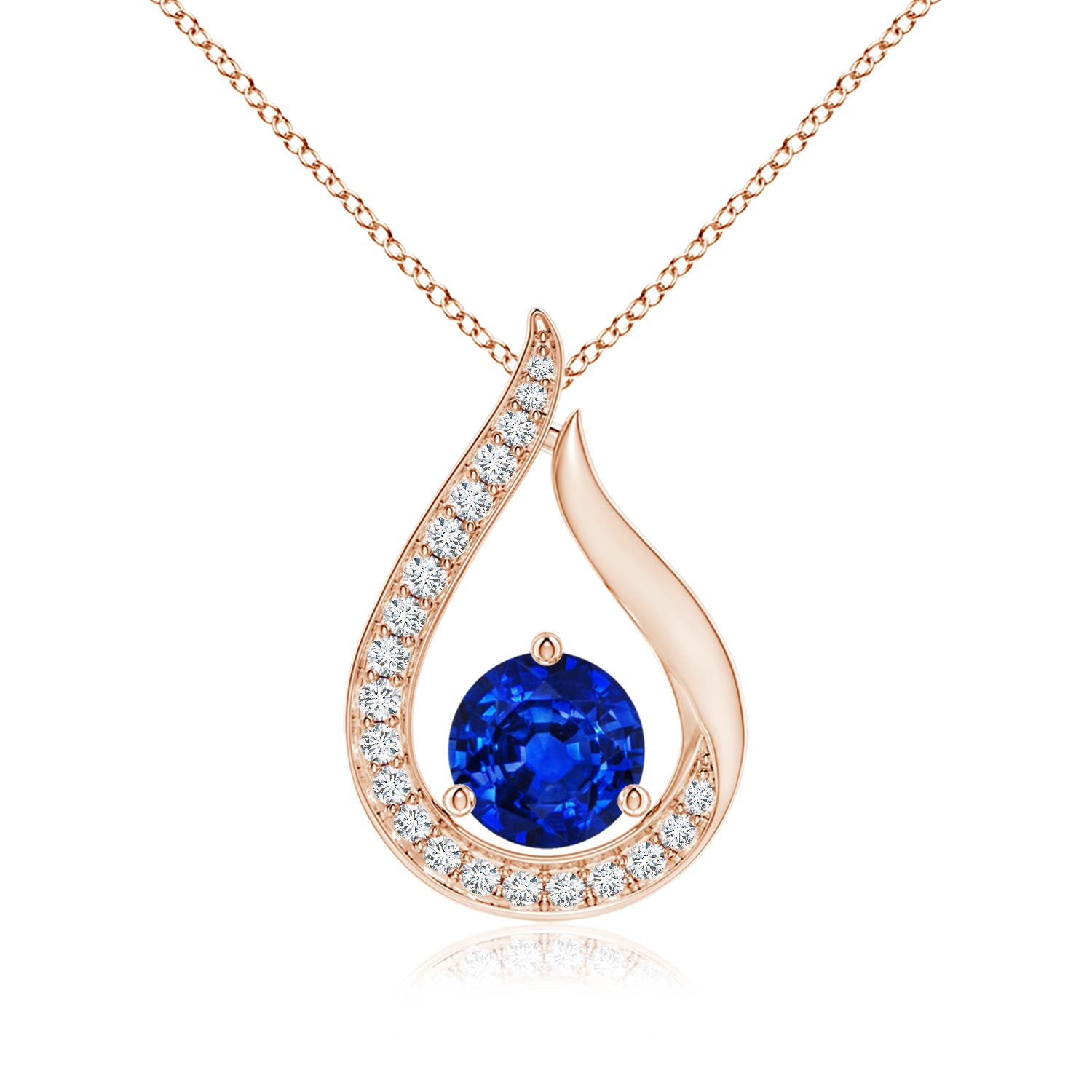 AAAA - Blue Sapphire / 1.16 CT / 14 KT Rose Gold