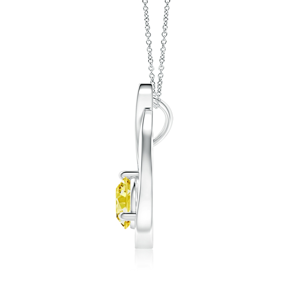 6.1mm AAAA Floating Fancy Intense Yellow Diamond Tulip Pendant in P950 Platinum - side 199