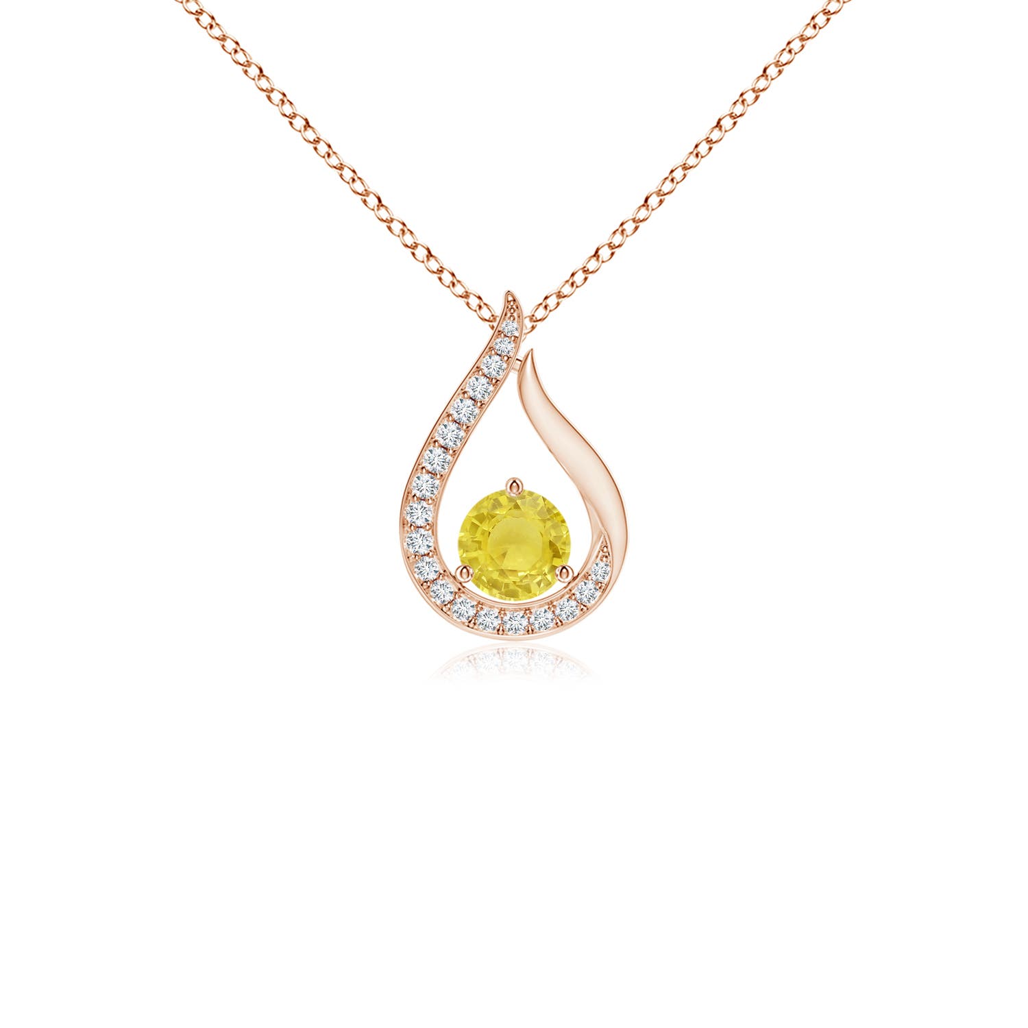 A - Yellow Sapphire / 0.34 CT / 14 KT Rose Gold