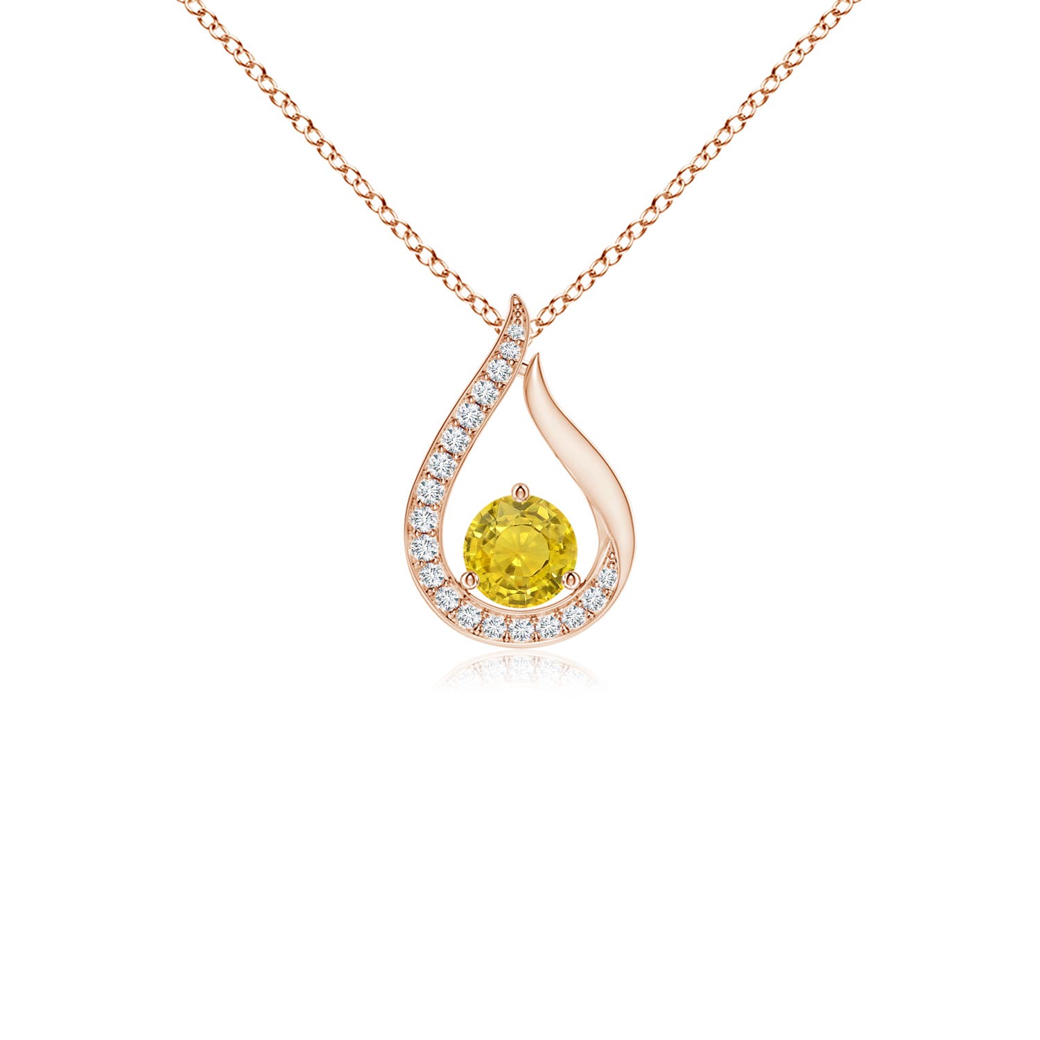 AAA - Yellow Sapphire / 0.34 CT / 14 KT Rose Gold