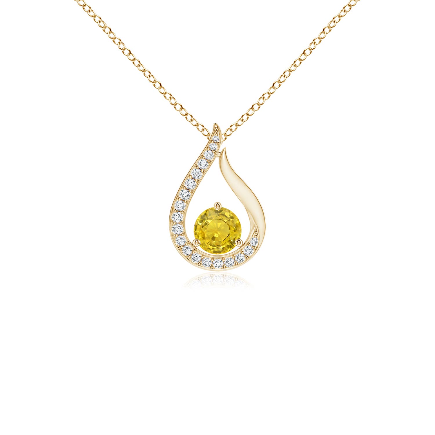 AAA - Yellow Sapphire / 0.34 CT / 14 KT Yellow Gold