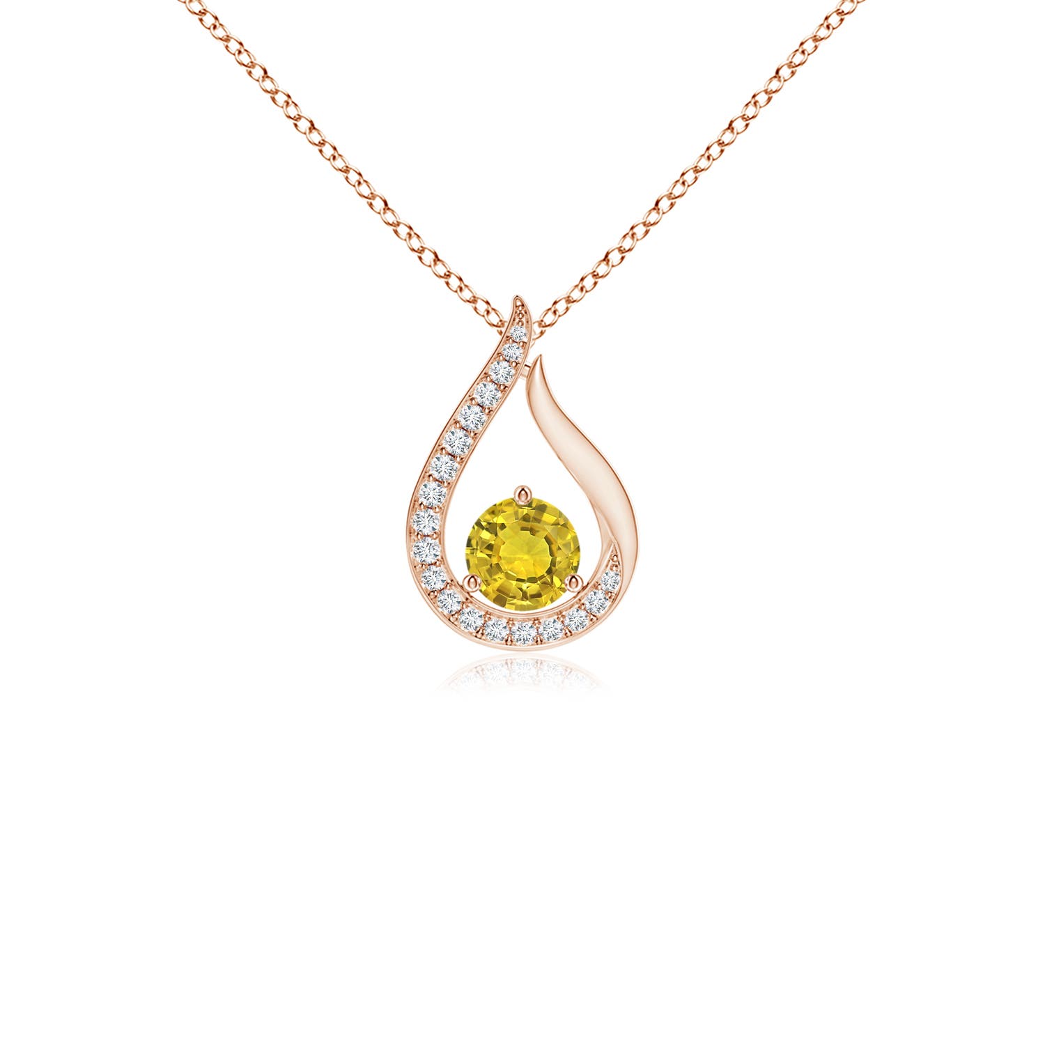 AAAA - Yellow Sapphire / 0.34 CT / 14 KT Rose Gold