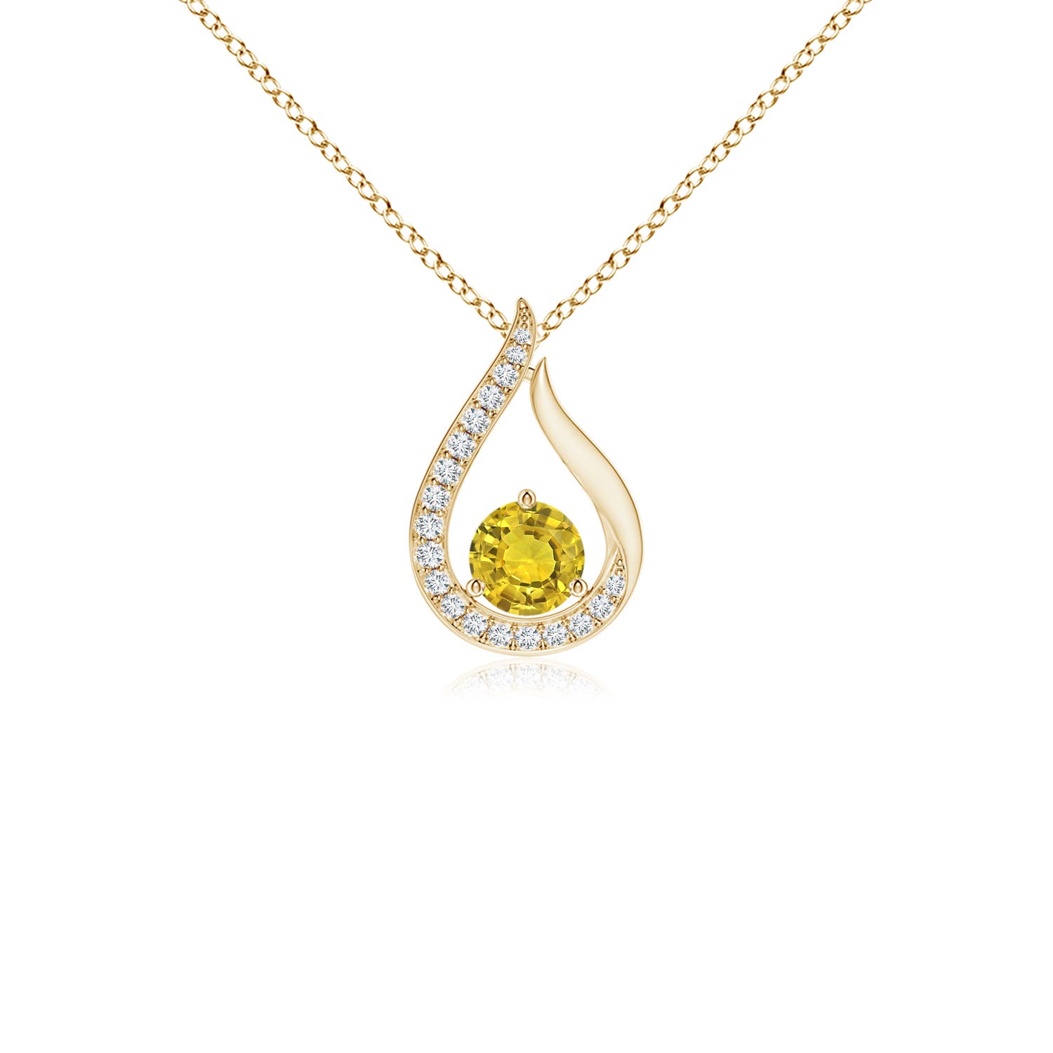 AAAA - Yellow Sapphire / 0.34 CT / 14 KT Yellow Gold