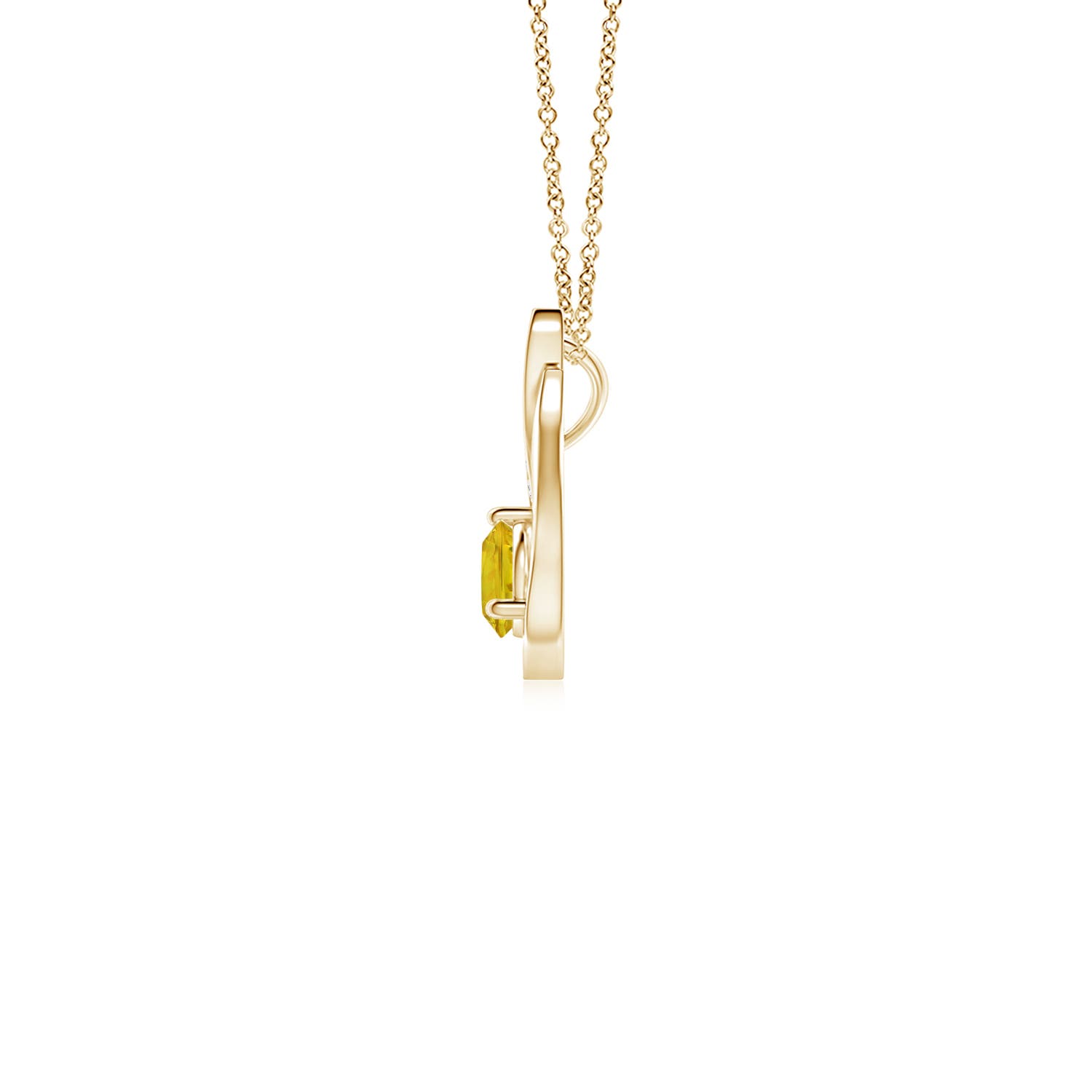 AAAA - Yellow Sapphire / 0.34 CT / 14 KT Yellow Gold