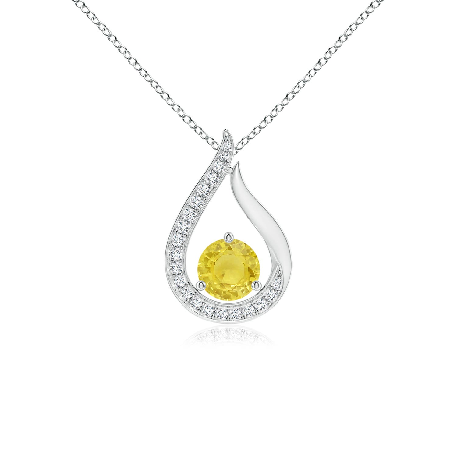 A - Yellow Sapphire / 0.65 CT / 14 KT White Gold